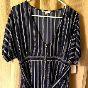 Navy Blue/White stripes. NEW WITH TAGS. MEDIUM.